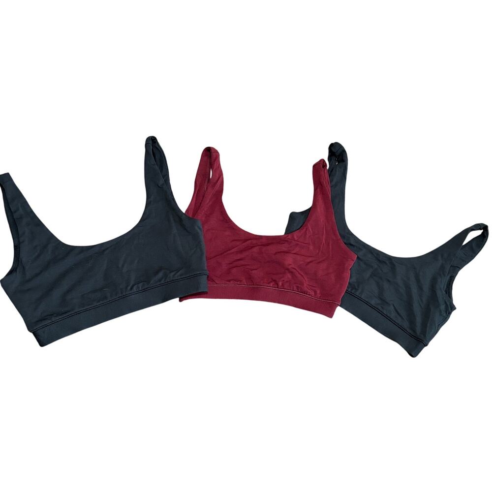 Toad & Co Lot 3 Sports Bras Soft Comfort Tencel Red/Black XS
